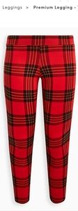 Premium legging. Size 1 (18/20).  Torrid. Red and black.